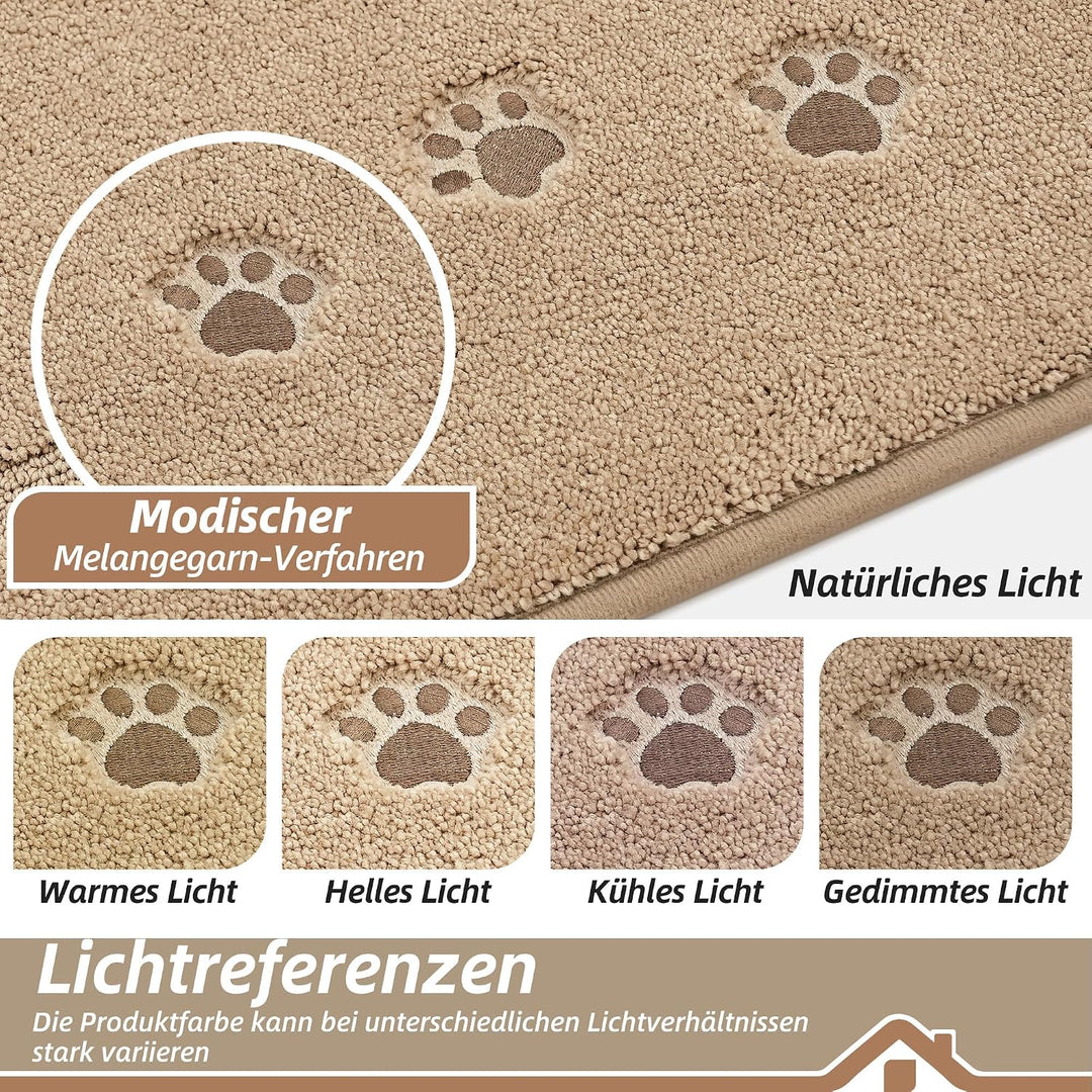 BEQHAUSE Fussmatte Innen, 80 * 120cm Schmutzfangteppich, Schmutzfangmatte Waschbar Eingang Matte Fus