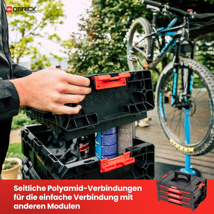 Qbrick System Werkzeugkoffer Werkzeugkasten Leer Werkzeugkiste PRO Drawer 3 Toolbox 2.0 Expert Schwa