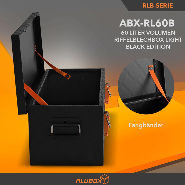 alubox Werkzeugkiste Riffelblech ABX-RL60B Aluminium 1,5mm Werkzeugkiste leicht und robust 60 Liter