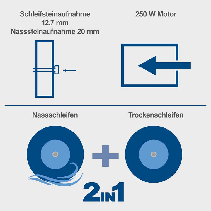 Scheppach Profi Nassschleifer Trockenschleifer BG200W mit Induktionsmotor | 230V 250W - Ø200mm Schle