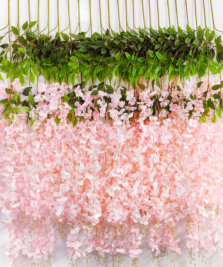 HanYun 12 Stück Künstliche Glyzinien Blumen, Künstliche Blumen Blumengirlande Kunstpflanzen Hängende