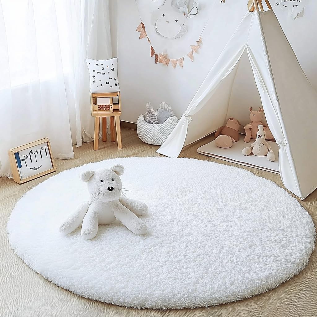 Teppich Rund Teppich Wohnzimmer Hochflor Teppiche Langflor Wohnzimmerteppich für Wohnzimmer Flauschi