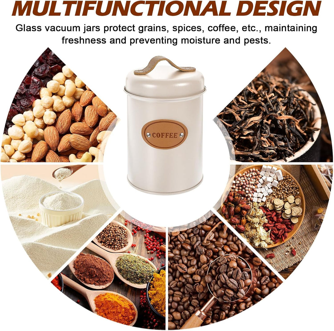 Kaffeedose 2er Set, 1200ml Luftdichte Kaffeebehälter, Kaffeebohnen Aufbewahrung und Kaffeepads Aufbe