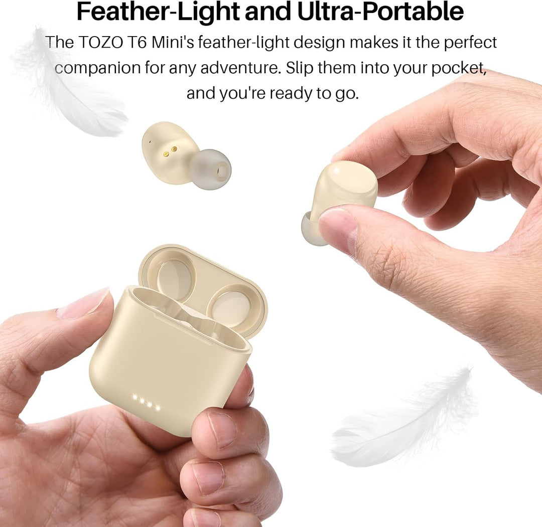 TOZO T6 Bluetooth Kopfhörer Kabellos In Ear Kopfhörer Touch Control mit Kabellosem Ladecase, IPX8 Wa