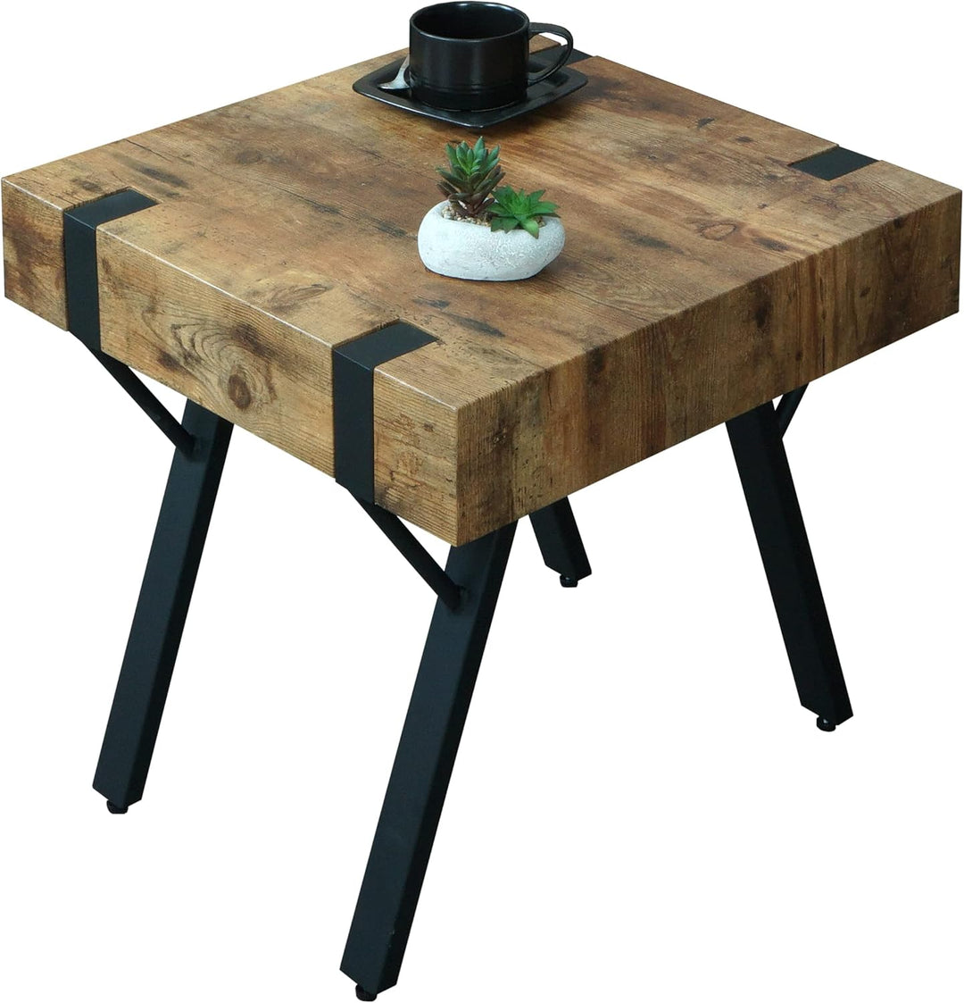 Beistelltisch HWC-L54, Kaffeetisch Nachttisch Loungetisch Couchtisch, Metall MDF 50x50x50cm - dunkle