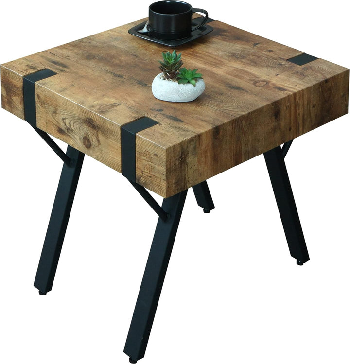 Beistelltisch HWC-L54, Kaffeetisch Nachttisch Loungetisch Couchtisch, Metall MDF 50x50x50cm - dunkle