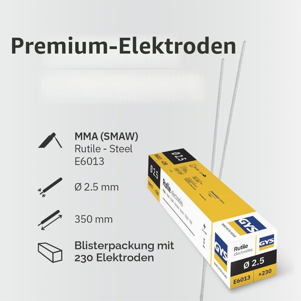GYS 085039 230 Rutil-Elektroden Stahl, 0 W, 0 V, gelb, 230
