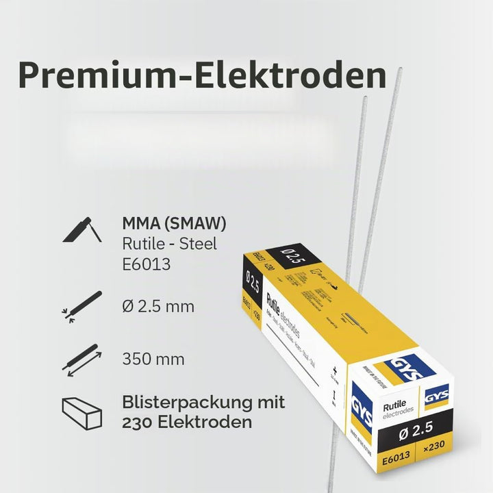 GYS 085039 230 Rutil-Elektroden Stahl, 0 W, 0 V, gelb, 230