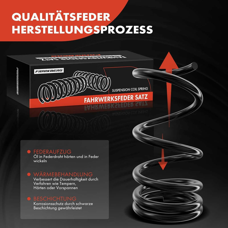 Frankberg 2x Federn Fahrwerksfeder Hinterachse Kompatibel mit Focus II Cabriolet 2006-2010 Replace