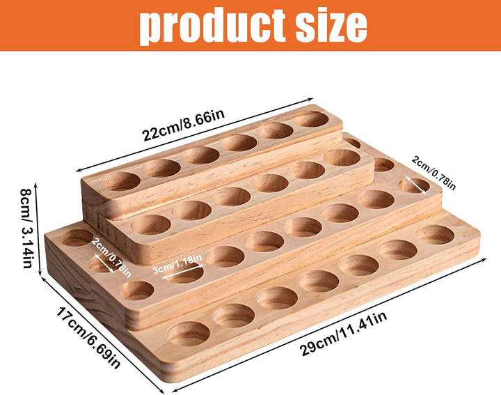 Holzkollektion Ätherisches Öl Display Ständer 30 Löcher Holzbox für ätherische Öle, Aromatherapie-Or