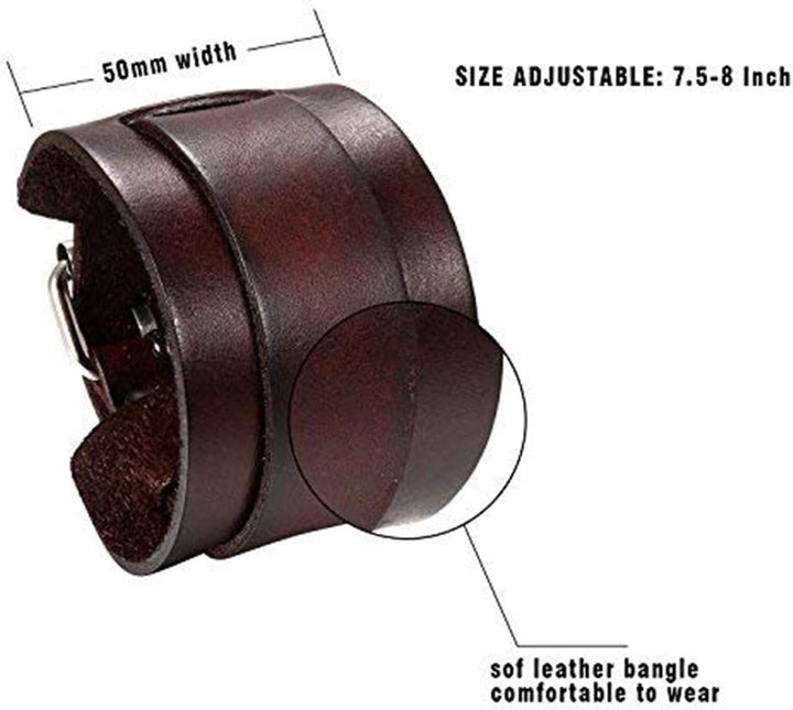 OIDEA 3PCS Herren Leder Armband Set (Punk Rock Stil 4.1cm-5cm Breite Gross geflochtene handgefertigt