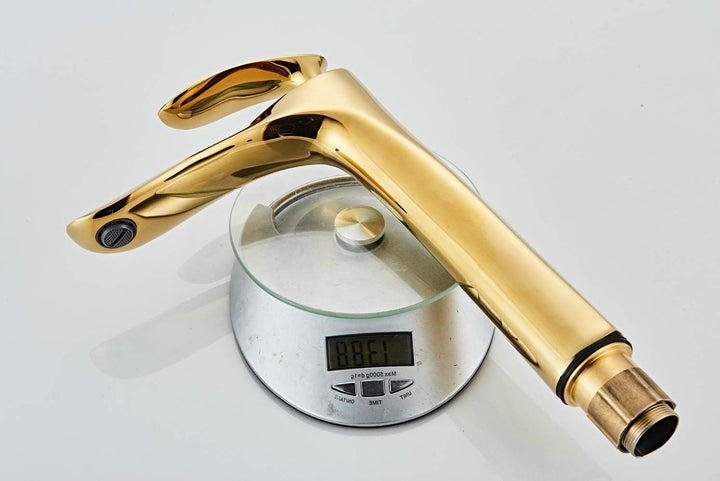 Leekayer Bad Waschbecken Wasserhahn Hoch Körper Einhand Einlochmontage Toilette Gold Chrom Messing,L