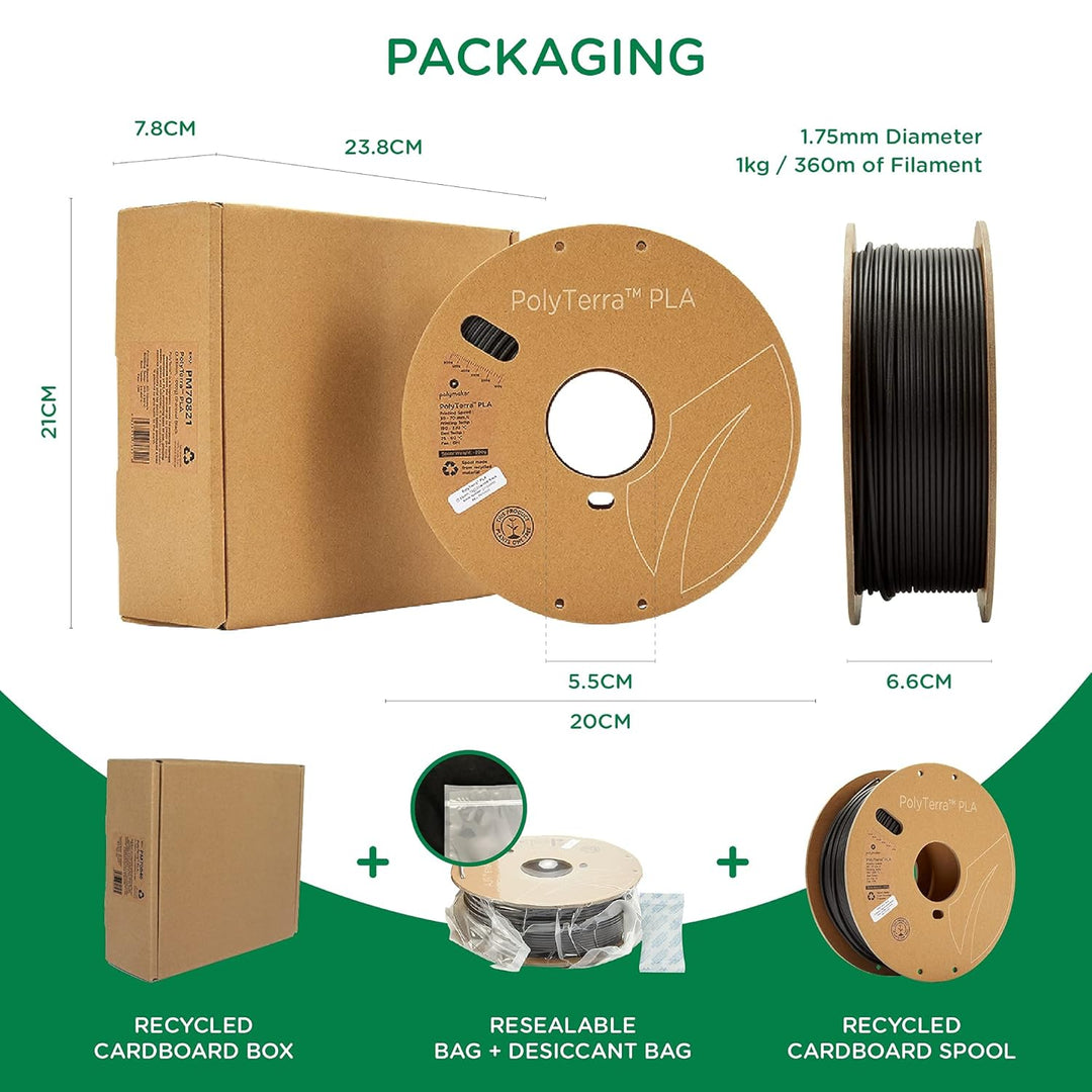 Polymaker PolyTerra PLA+ Grün - 1.75mm - 1kg Grün 1,75mm, Grün 1,75mm