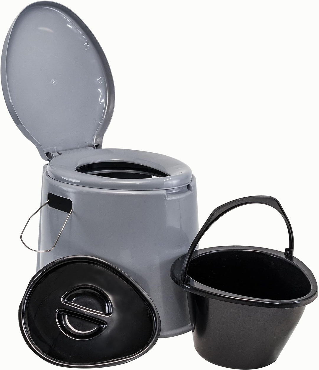 Mobile Campingtoilette mit herausnehmbaren Eimer - bis 120kg Sitzhöhe 37cm Camping Nottoilette Mobil