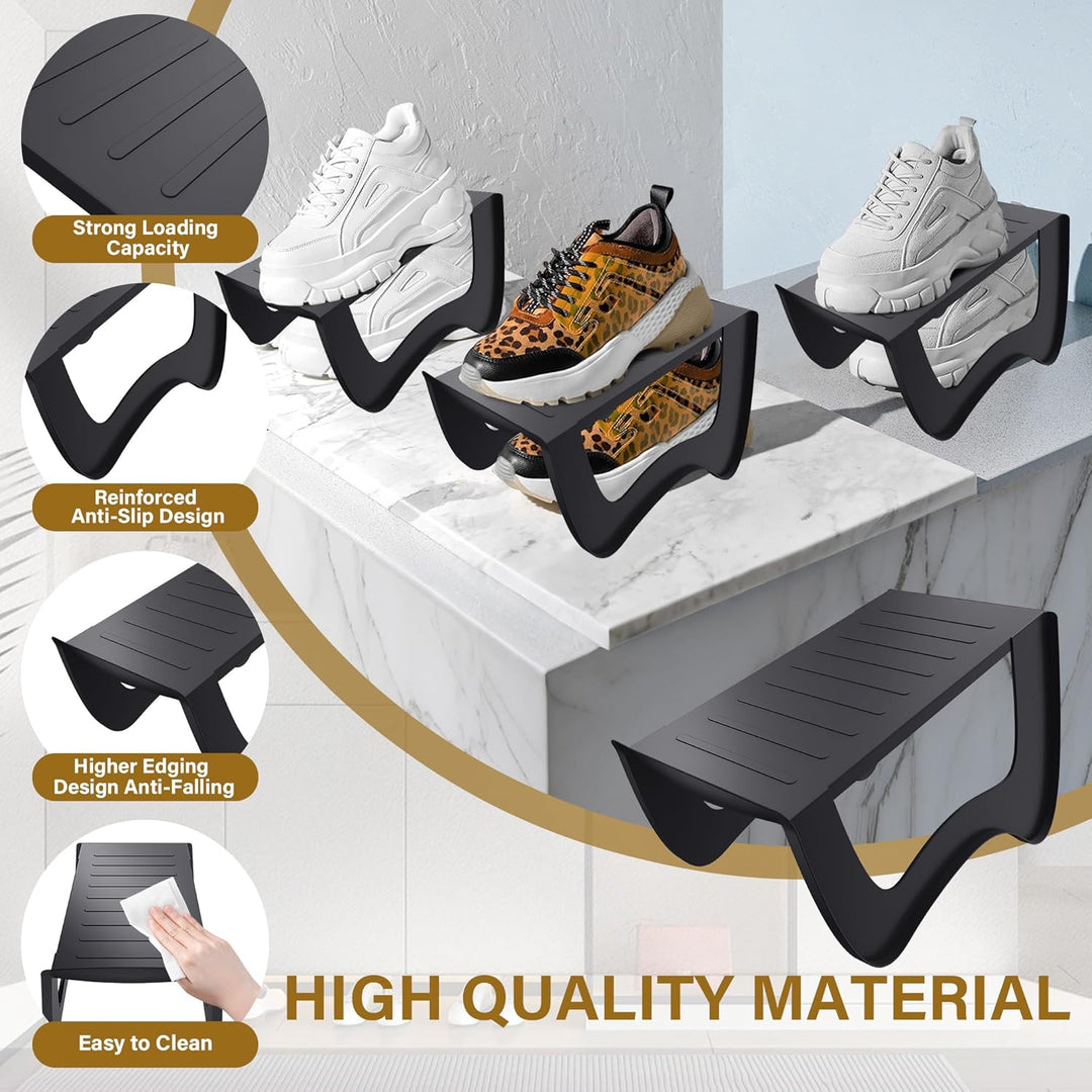 Platzsparender Schuhorganizer 10 Stück, Rutschfeste Schuhhalter aus hochwertigem PP, Schuhschlitz fü