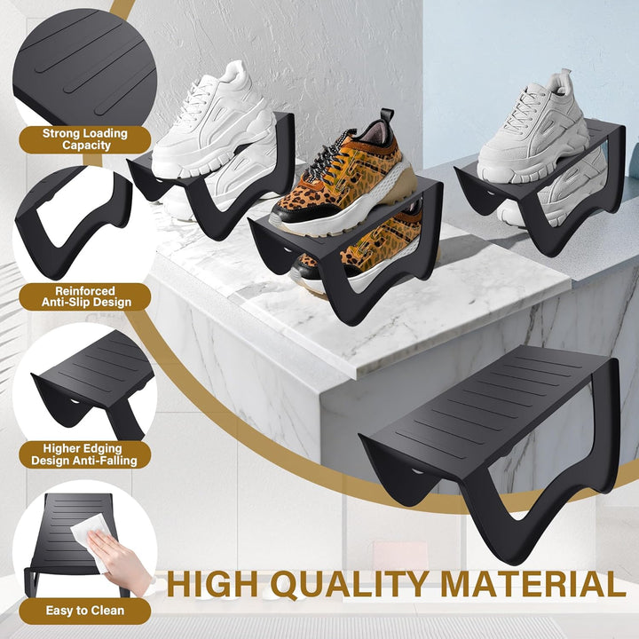 Platzsparender Schuhorganizer 10 Stück, Rutschfeste Schuhhalter aus hochwertigem PP, Schuhschlitz fü