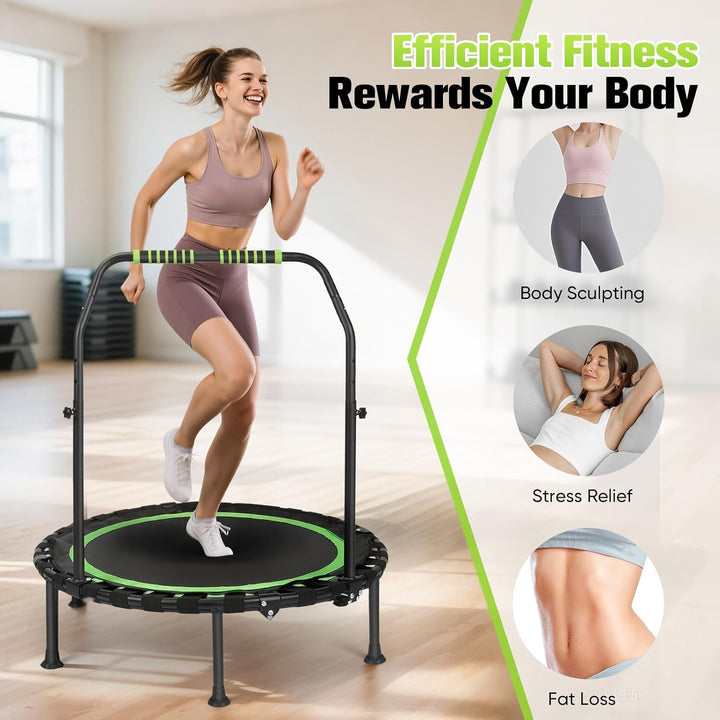 FitnessTrampoline,101cm Mini-Trampolin,Tragkraft 200 kg Grün, Grün