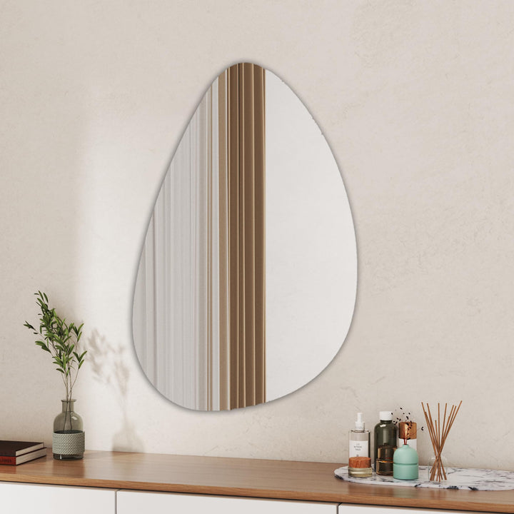 Boromal Spiegel Asymmetrischer 45x70cm Organischer Asymmetrischer Spiegel Badspiegel Asymmetrischer