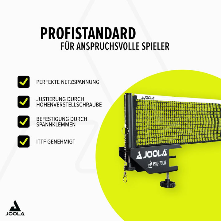 Joola Unisex – Erwachsene Post-Set Pro Tour Tischtennisnetz, Schwarz, 152cm Single, Single