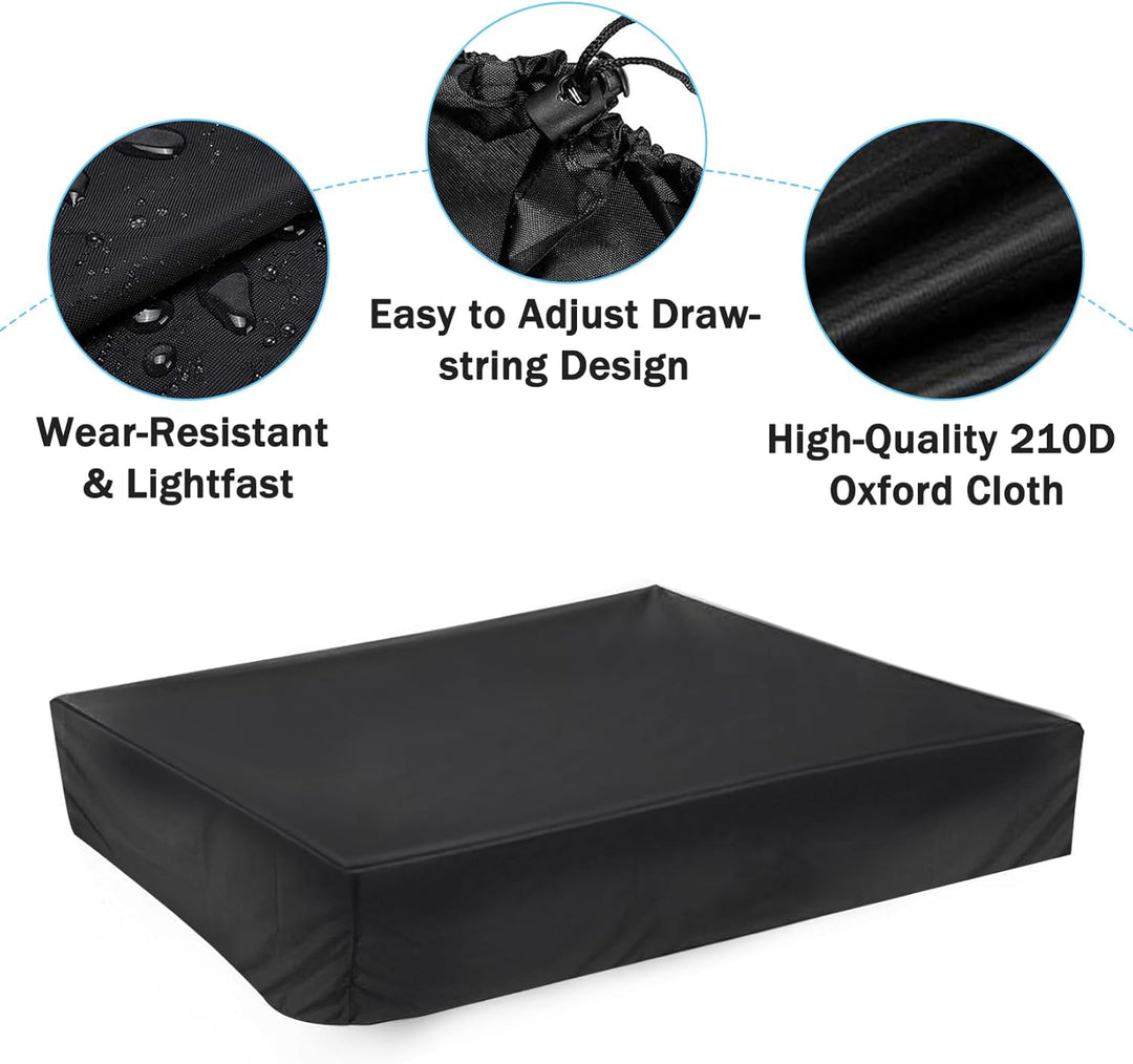 Herbst Sandkasten Abdeckung 200x200cm Wasserdicht 210D Oxford-Stoff Kordelzug Sandkastenabdeckung fü