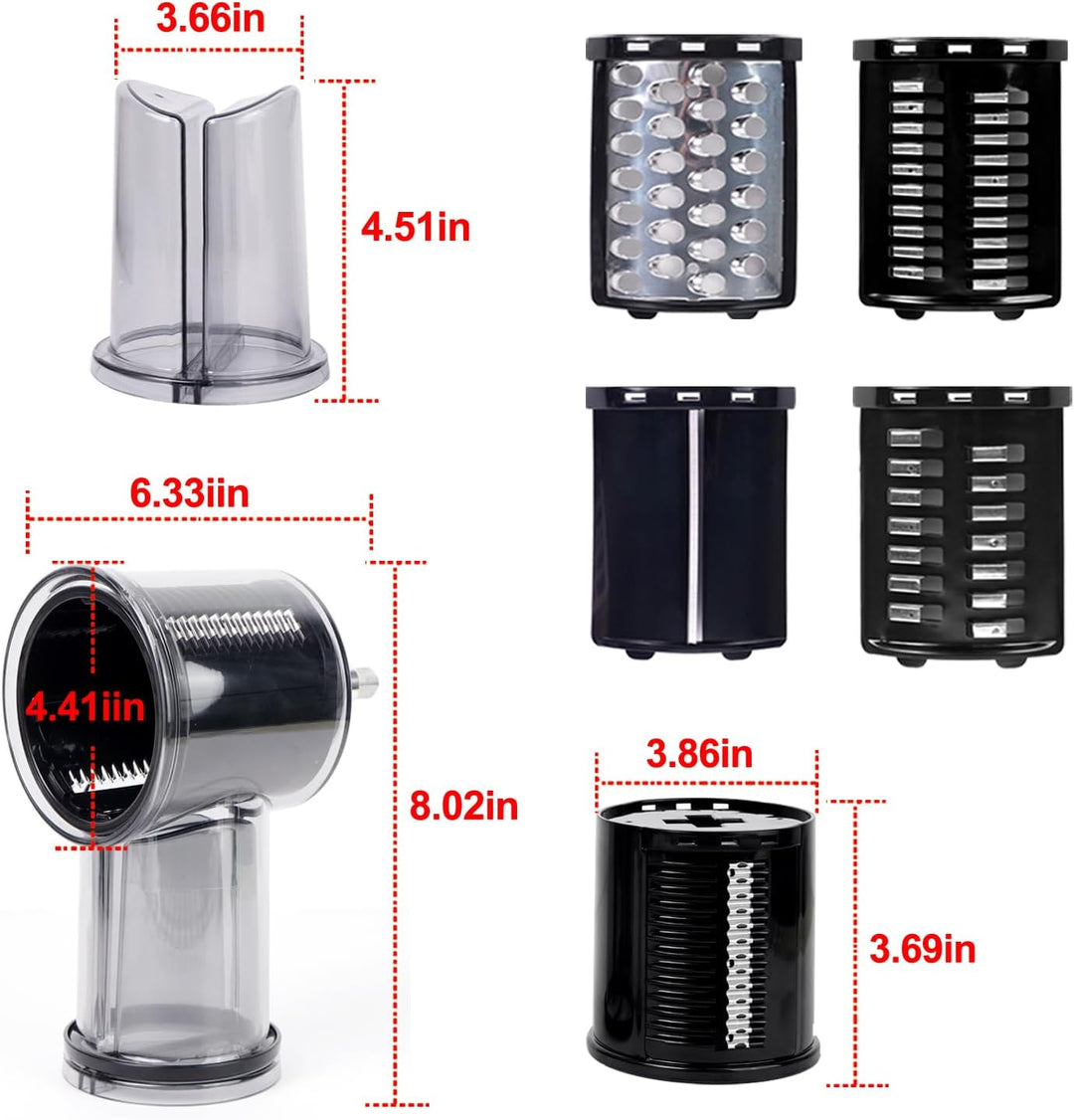 Schneide Reibeaufsatz für Kitchen Aid Standmixer mit 5 Klingen, Käsereibeaufsatz, kompatibel mit Kit