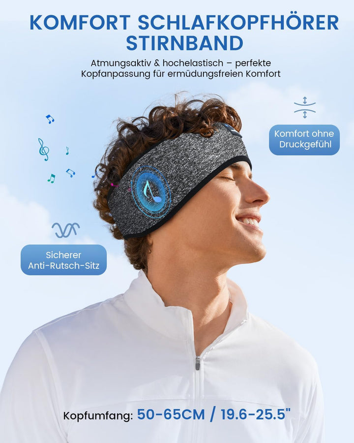 MUSICOZY Schlafkopfhörer Bluetooth 5.4, Bequem &amp; Ultraleicht Stirnband kopfhörer zum Schlafen mit Hi