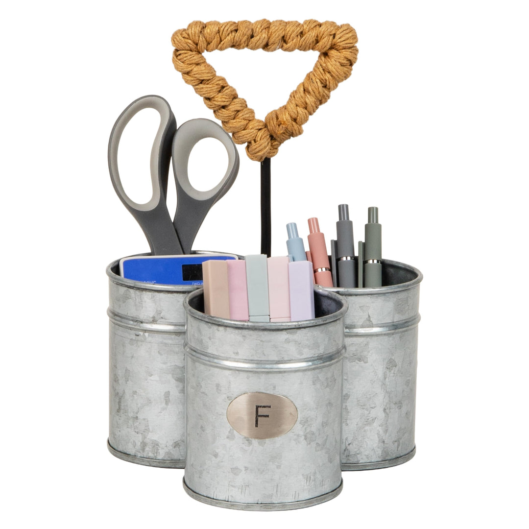 Mind Reader Utensilienhalter, Besteck-Organizer, Besteckhalter, verzinktes Metall, 17,8 x 17,8 x 25,