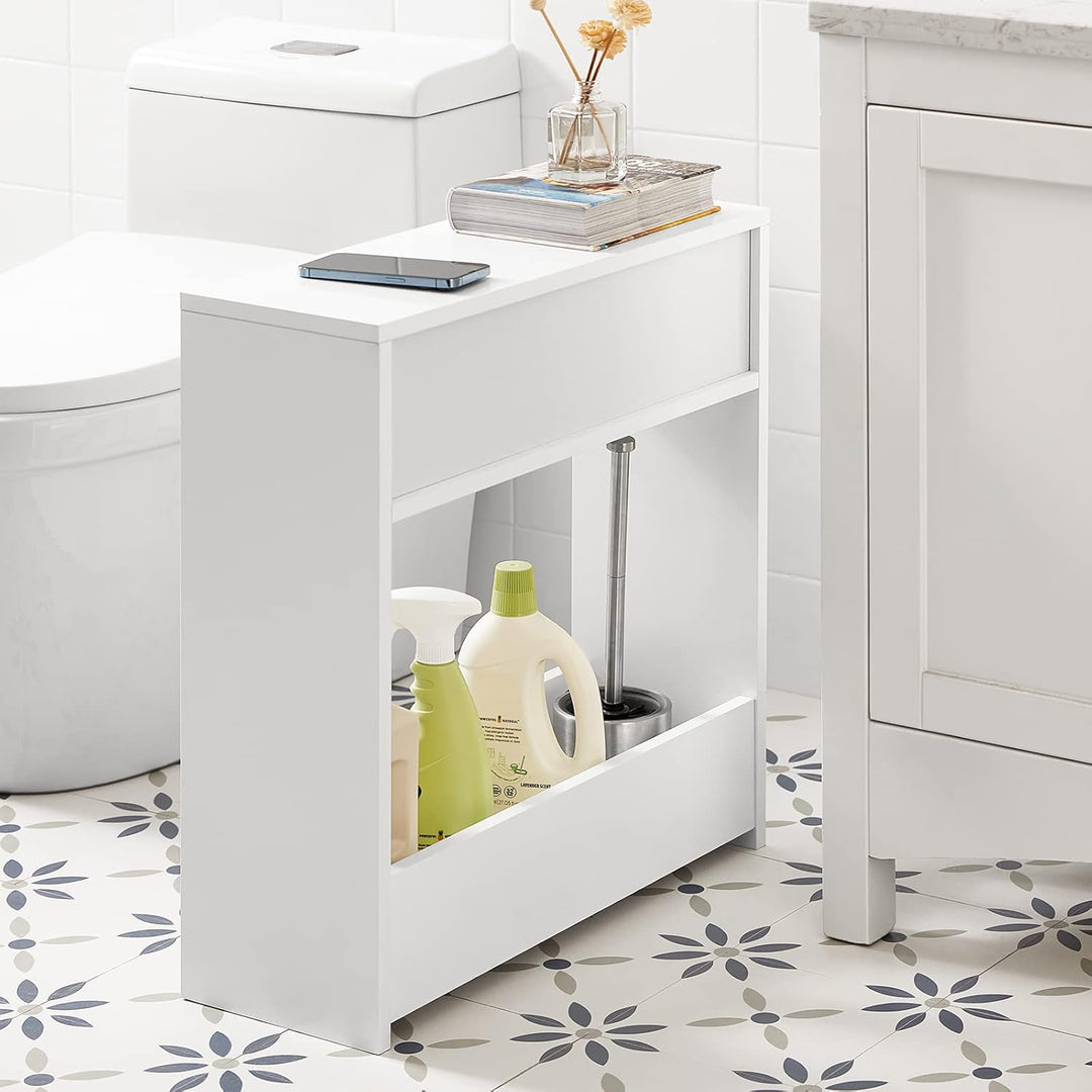 SoBuy BZR48-W Nischenregal Nischenschrank schmales Regal Badezimmerschrank Badschrank mit 1 offener