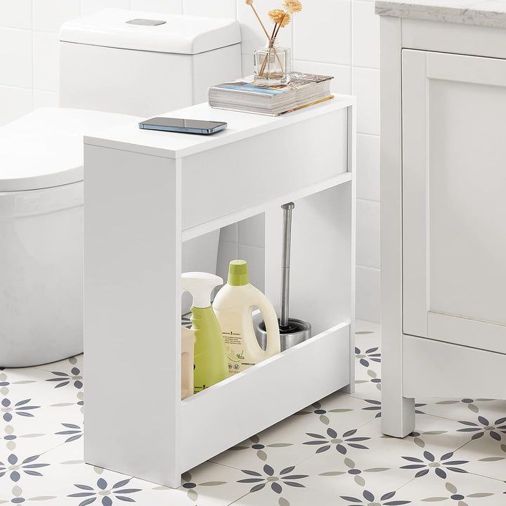 SoBuy BZR48-W Nischenregal Nischenschrank schmales Regal Badezimmerschrank Badschrank mit 1 offener