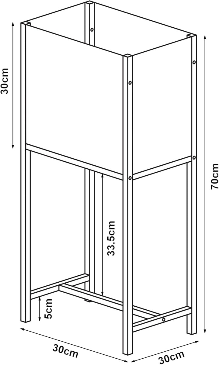 [en.casa] Blumenständer Porsgrunn Pflanzenständer mit Blumenkasten 70 x 30 x 30 cm Metall Schwarz Bl