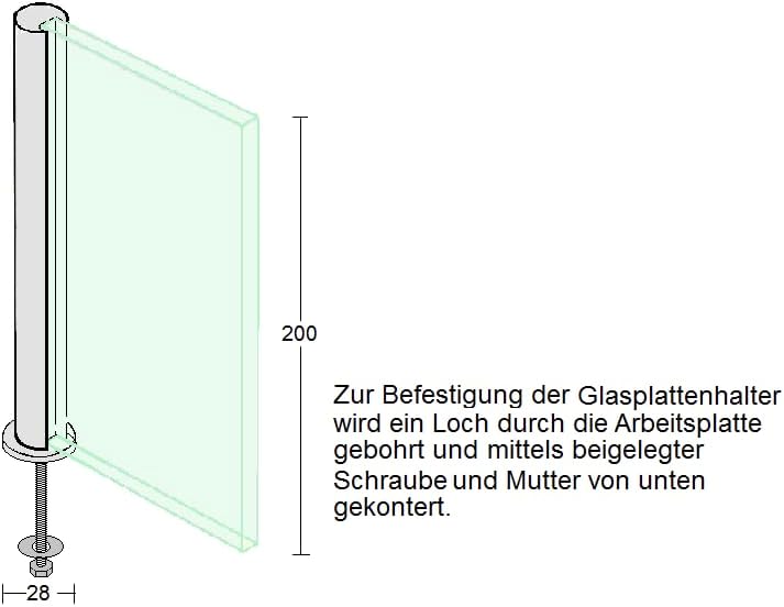 stauraum Spritzschutz Protect Herd Kochinsel Edelstahl mit Glasplatte 90cm Breite