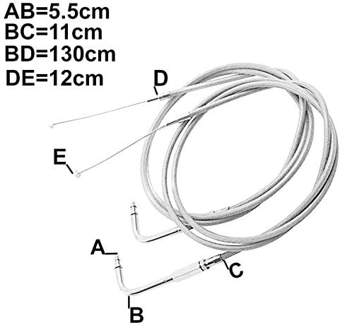 Gaszug für Harley Davidson Dyna Street Bob 06-10 Edelstahl/Nylon 130cm