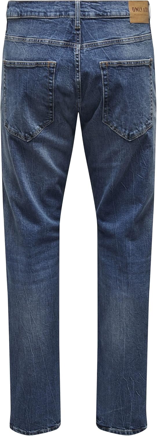 ONLY & SONS Herren Jeans ONSAVI Comfort 4934 - Relaxed Fit - Light Blue Denim 29W / 32L Dark Medium
