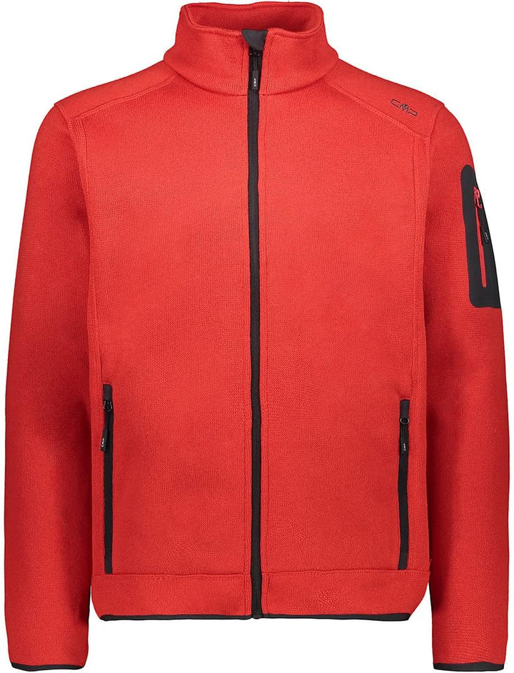 CMP Herren Knit tech mélange Fleece Jacket Fleecejacke 48 Ferrari-Anthrazit, 48 Ferrari-Anthrazit