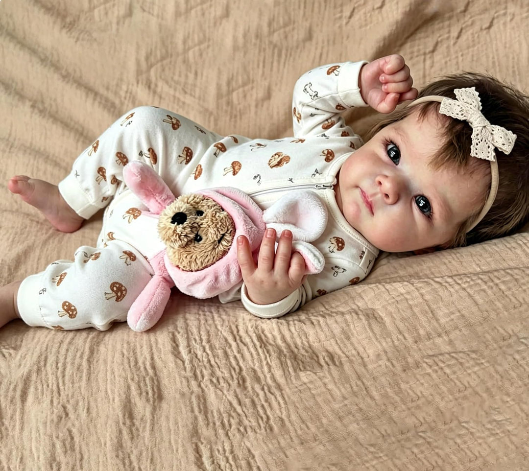 Zero pam Reborn Baby Vollsilikon Lebensecht, Reborn Baby Mädchen 48CM Lebensechte Babypuppen Wie Ech