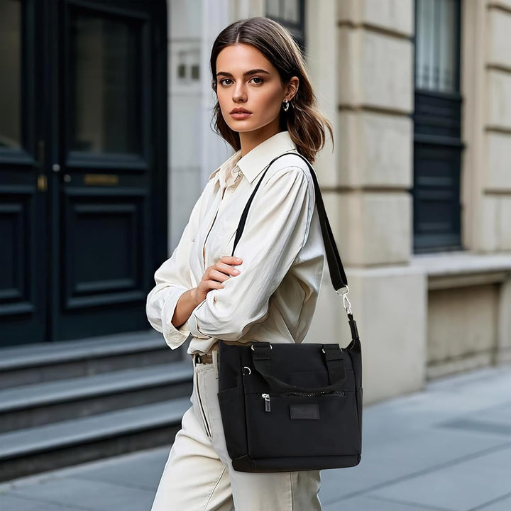 DIRRONA Beiläufig Damen Umhängetasche Multi Pocket Multi Fach Crossbody Bag Mittelgrosse Umhängetasc
