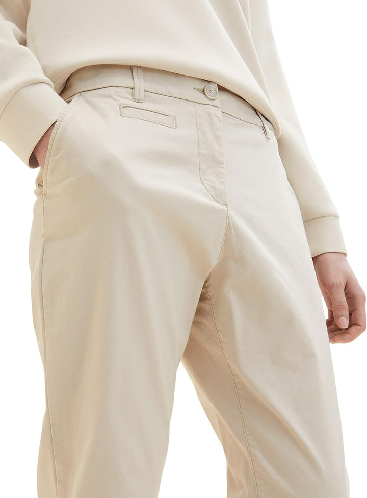 TOM TAILOR Damen Chino Slim Fit Hose 34W / 30L 12365 - Dusty Beige, 34W / 30L 12365 - Dusty Beige