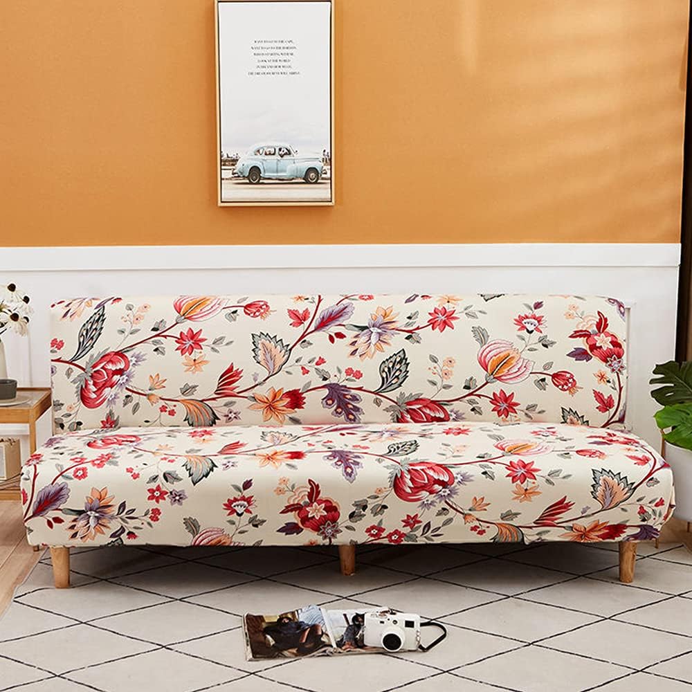 CHNSHOME Sofabezug ohne armlehnen Stretch Armlose sofaüberwurf Sofahusse Ohne Armlehne 3 sitzer Sofa