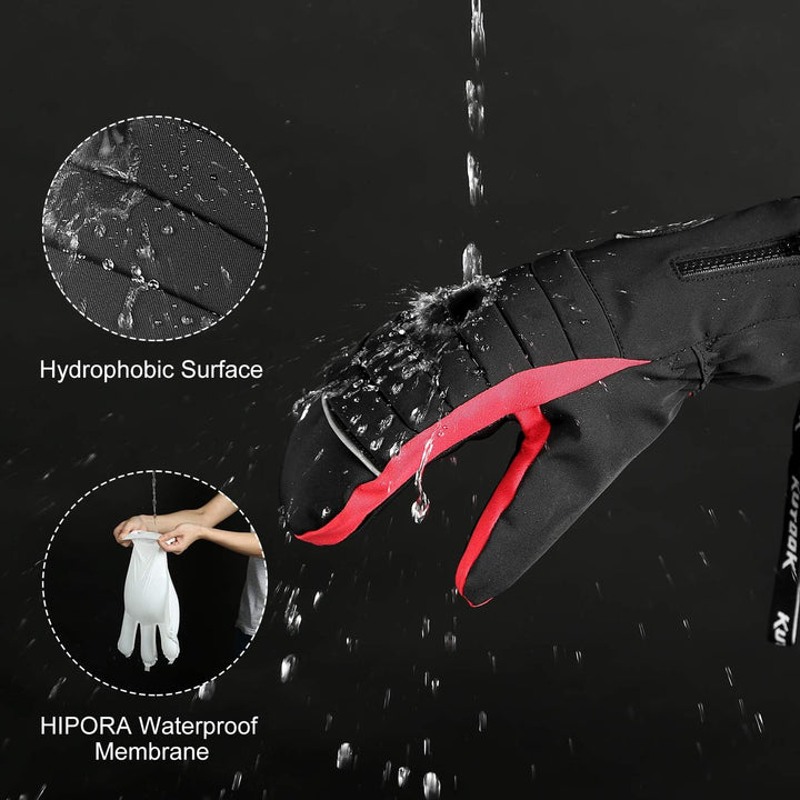 KUTOOK Skihandschuhe Ziegenleder Fäustlinge Wasserdicht Warm Winter Snowboard Handschuhe Winddicht W