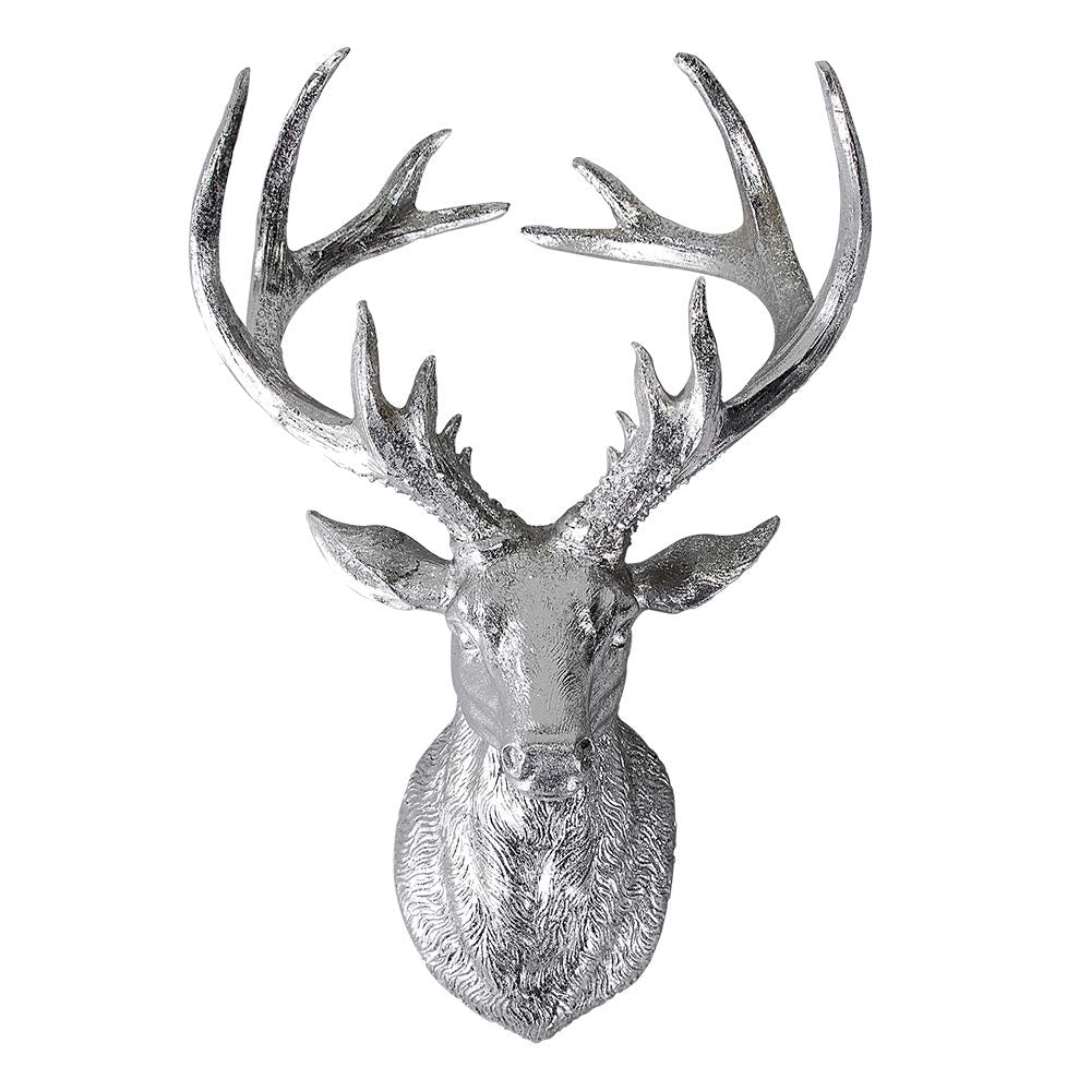 formano Wanddeko Hirschkopf, 34x23cm, Silber, Deko-Büste mit Geweih
