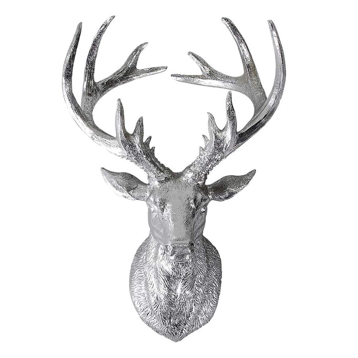 formano Wanddeko Hirschkopf, 34x23cm, Silber, Deko-Büste mit Geweih