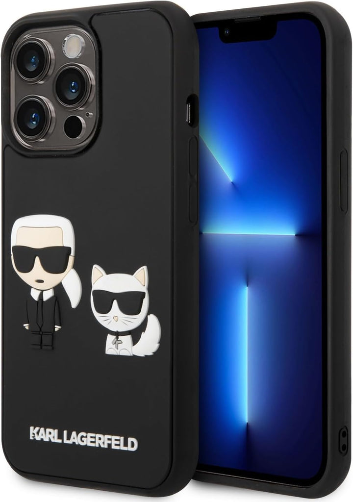 KARL LAGERFELD KLHCP14L3DRKCK hülle für iPhone 14 Pro 6,1" schwarz/Black hardcase Karl&Choupette Iko
