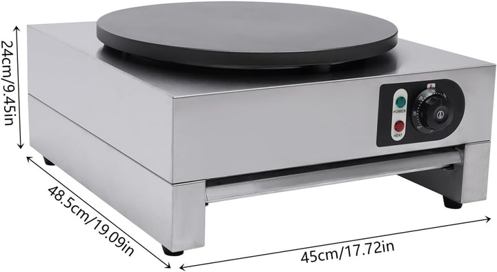 Elektrischer Crepes Maker und Poffertjes Macher Ø 40 cm - Antihaftbeschichteter Pfannkuchen Maker mi