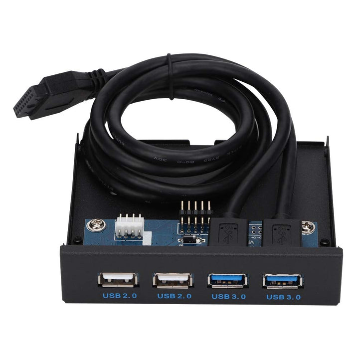 ASHATA 2-Port USB3.0 + 2-Port USB2.0 3,5-Zoll-Frontblende USB-Hub-Erweiterungsdiskettenlaufwerk Fron