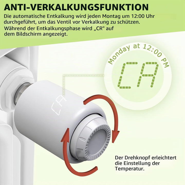 Smart Heizkörperthermostat, 3 Stück Smart Heizungsthermostat mit App-Funktion, Programmierbar Heizun
