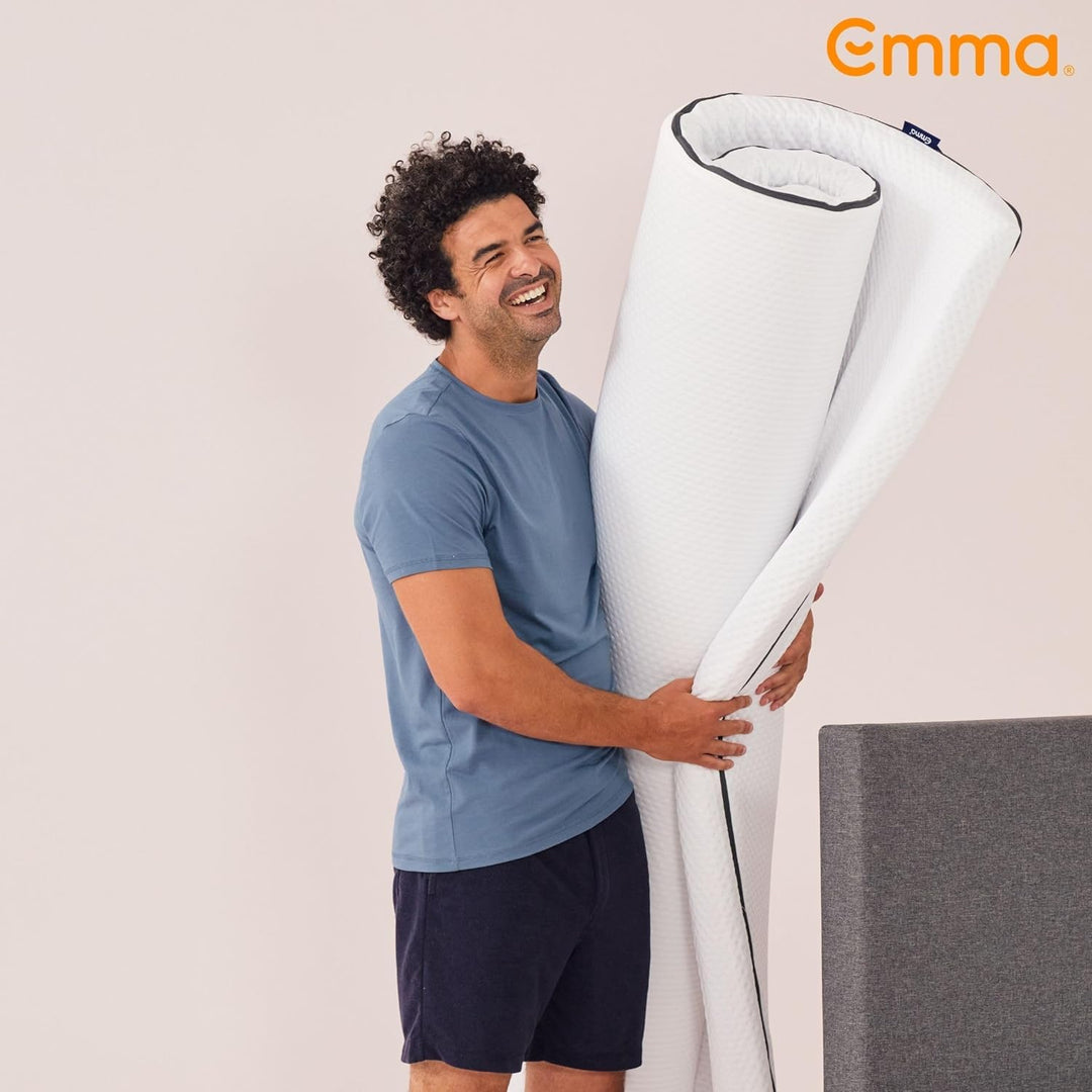 Emma Premium Matratzen Topper, 6cm dick, wendbarer HRX-Schaum für anpassbaren Komfort, Atmungsaktiv