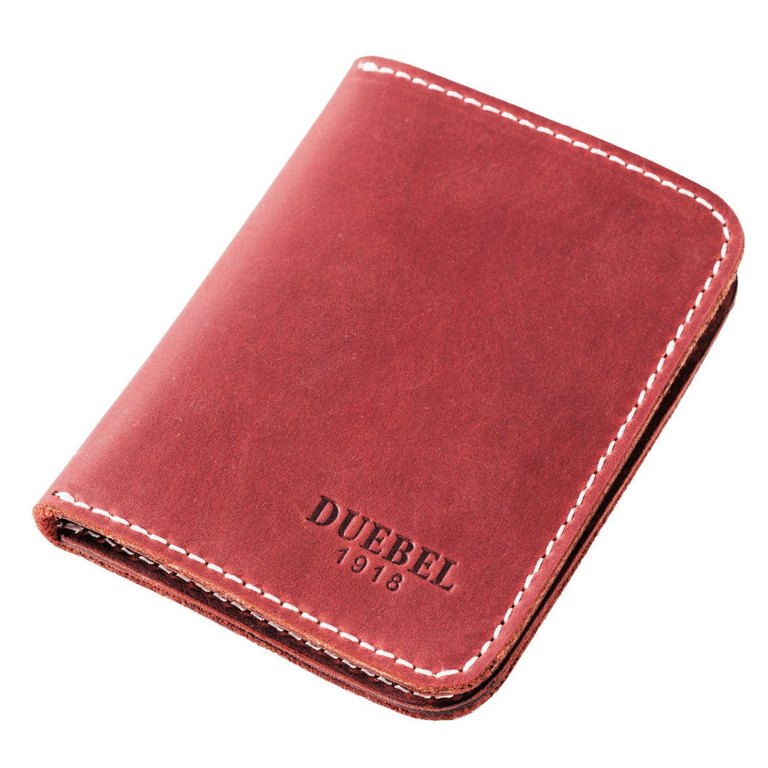 DUEBEL Herren Vollkorn Leder Bifold Reise Brieftaschen/Halter/Case/Protector, Rot