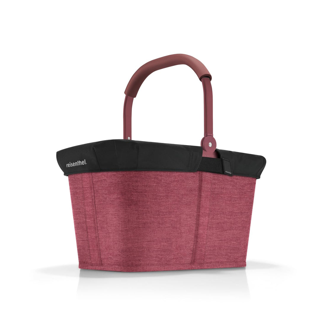 Reisenthel Set carrybag maroon mit Cover black Stabiler Einkaufskorb mit praktischer Innentasche – E