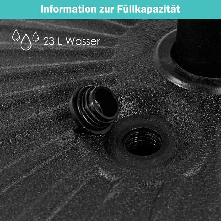 GOPLUS Stabiler Schirmständer, Sonnenschirmständer aus HDPE & Eisen, mit Einer Kapazität von 23L, Be