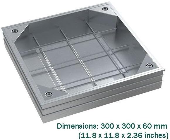 Schachtabdeckung Aluminium 300x300mm, Eingebettete Schachtdeckel mit Rahmen, Gullideckel Versenkte S
